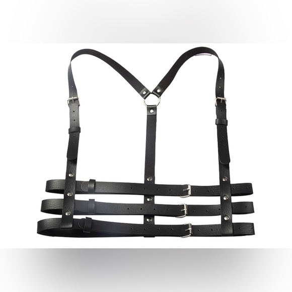 Accessories - Women's Black Leather Harness Belt